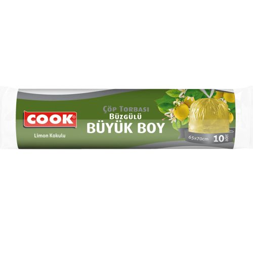 Cook Büyük Büzgülü Limon Koku Çöp Torbası 10 Adet