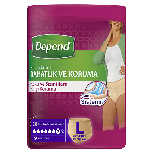 Depend Emici Külot Kadın Büyük 9 Adet