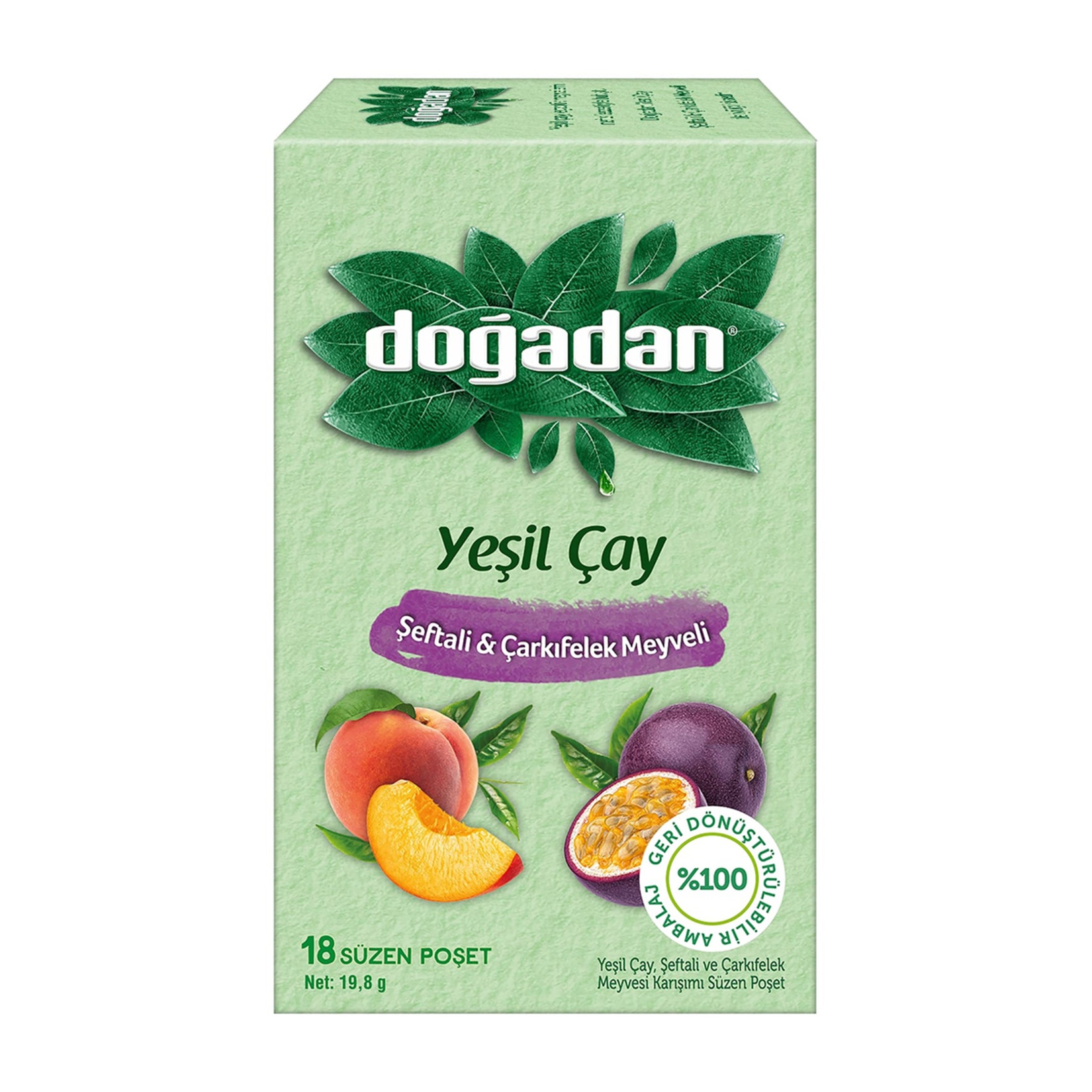 Doğadan Şeftali & Çarkıfelek Meyveli Yeşil Çay 20 Gr