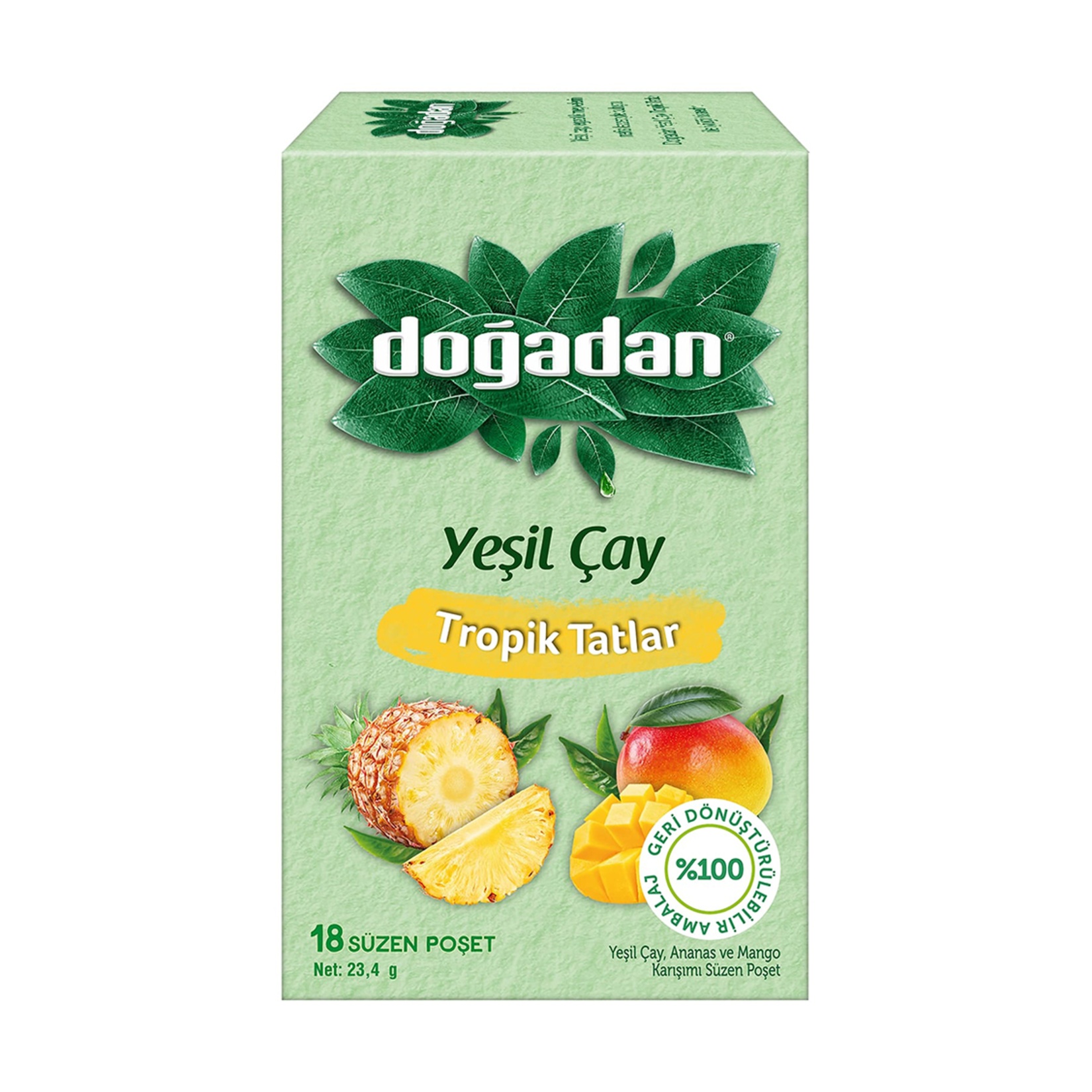 Doğadan Yeşil Çay Tropik Tatlar 18'li 23 Gr