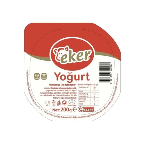 Eker Tam Yağlı Yoğurt 200 Gr