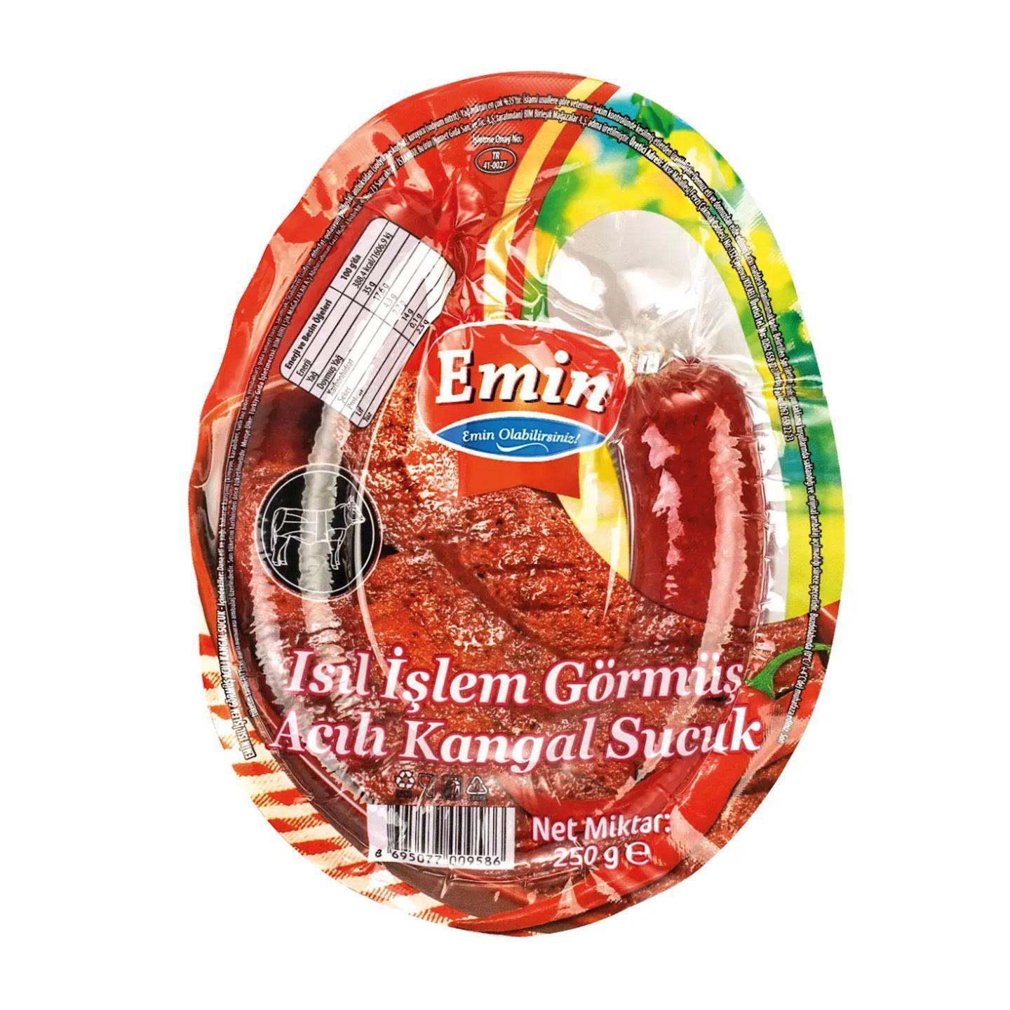 Emin Acılı Acısız Dana Kangal Sucuk 250 Gr