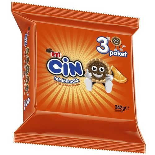 Eti Cin Bisküvi Portakal Jöleli 3 x 114 GR