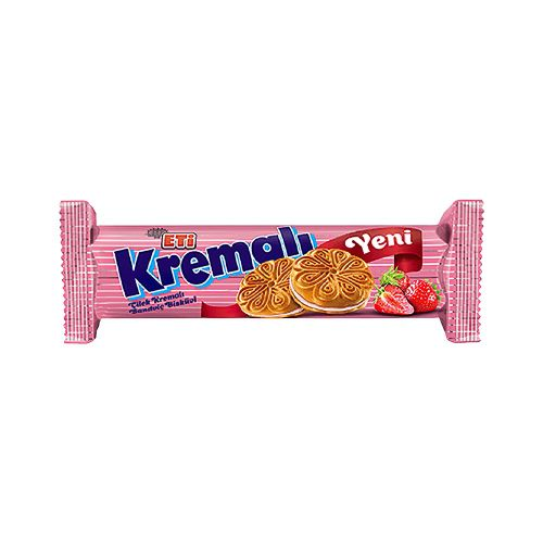 Eti Kremalı Çilekli Sandviç Bisküvi 61 Gr