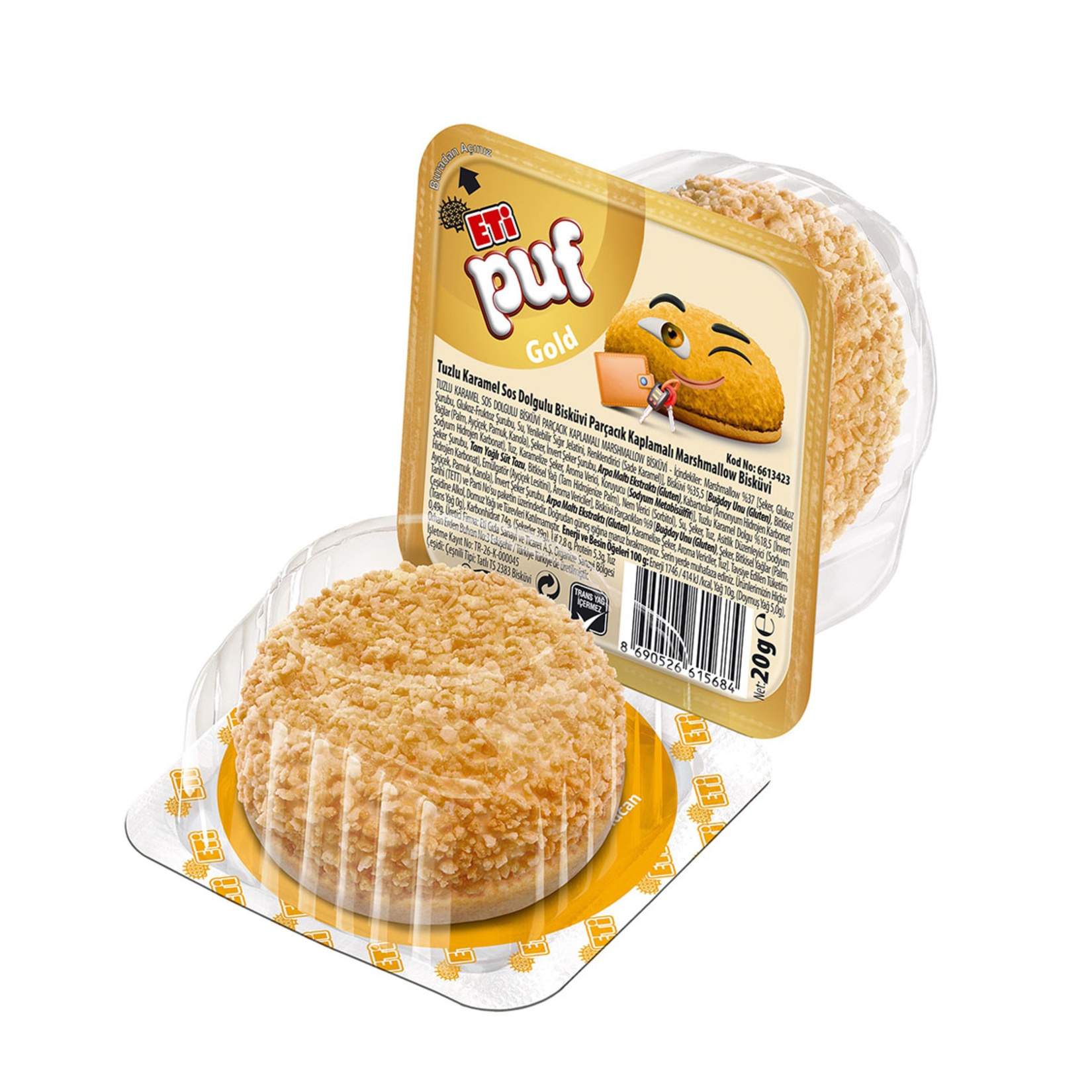Eti Puf Gold Tuzlu Karamelli Marshmallowlu Bisküvi 20 Gr