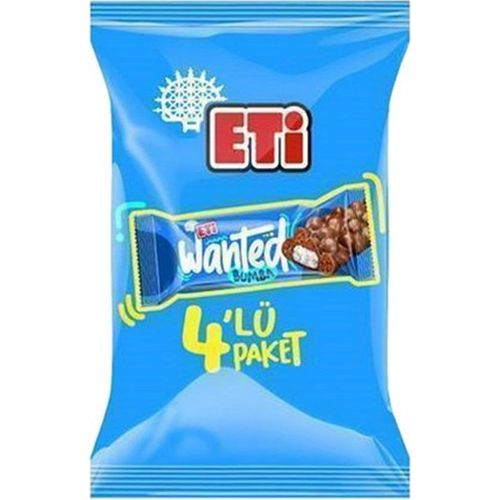 Eti Wanted Bumba Sütlü Çikolatalı Hindistan Cevizli Bar 4lü 128 G