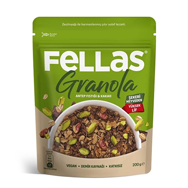 Fellas Granola Antep Fıstıklı & Kakao 200 Gr