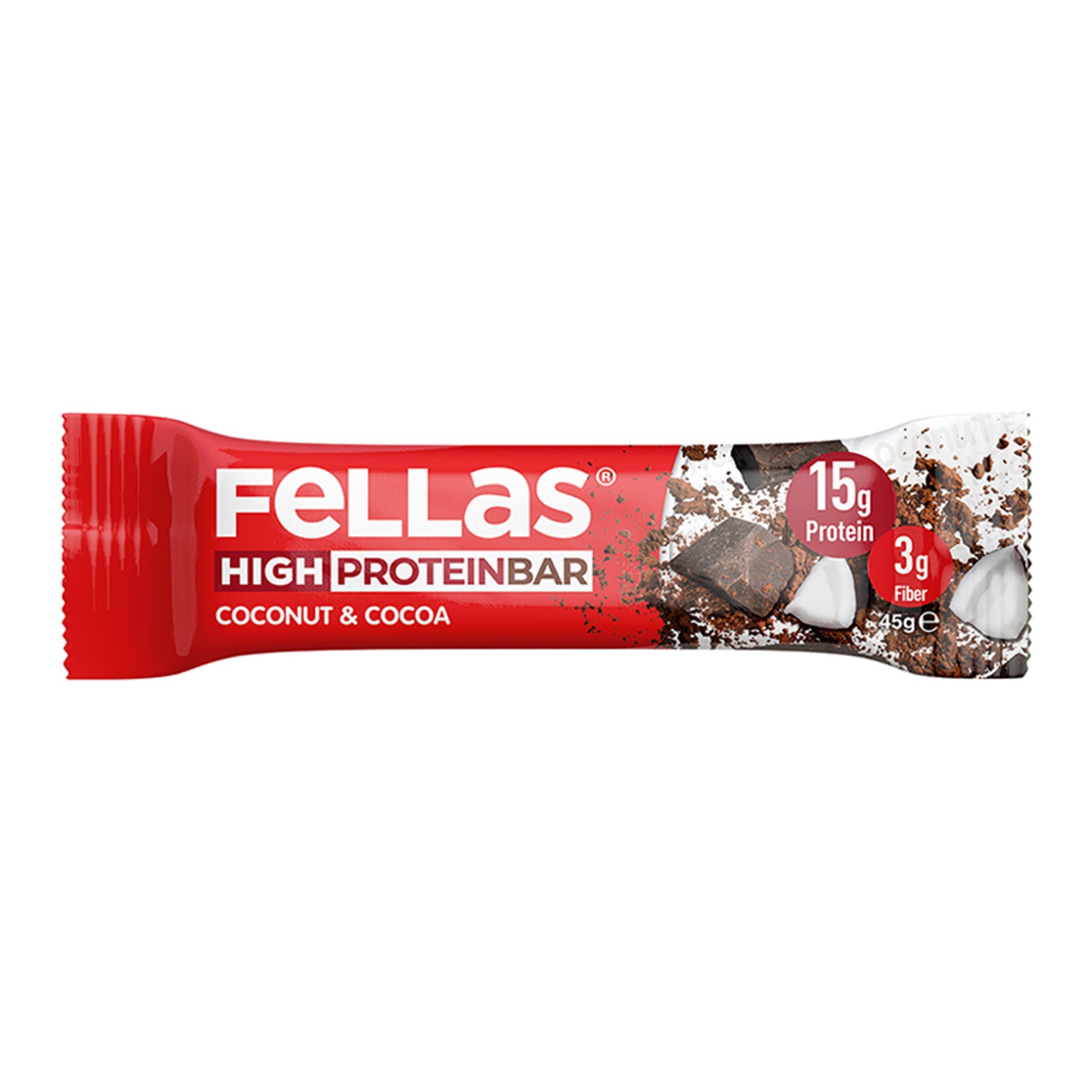 Fellas Kakao & Hindistan Cevizli Yüksek Protein Bar 45 Gr