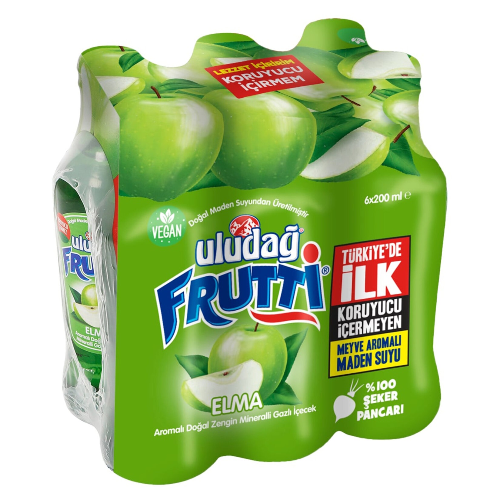 Frutti Elma Aromalı Maden Suyu 6x200 Ml