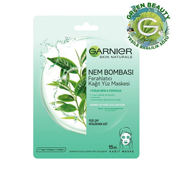 Garnier Nem Bombası Yeşil Çay Kağıt Maske Adet
