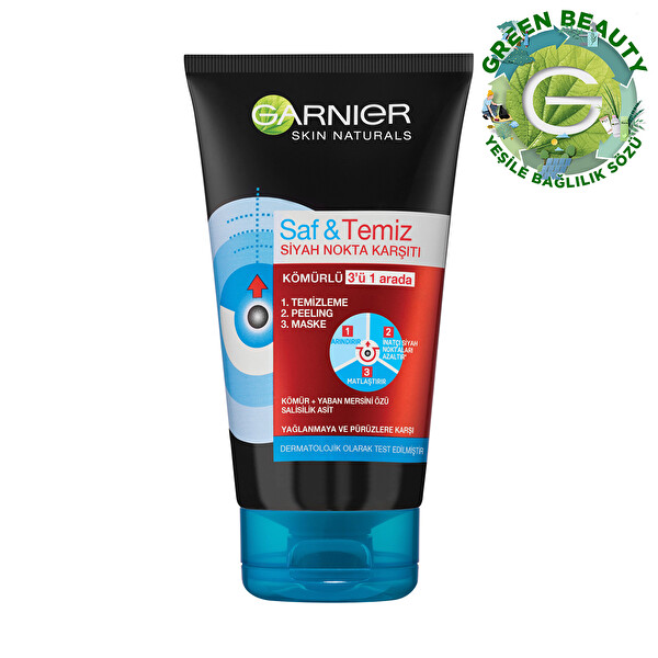 Garnier Saf & Temiz Kömür 3ü1 Arada 150 Ml