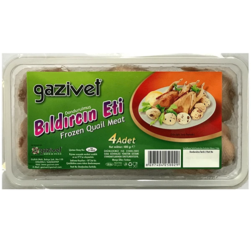 Gazivet Genç Bıldırcın Eti 480 Gr