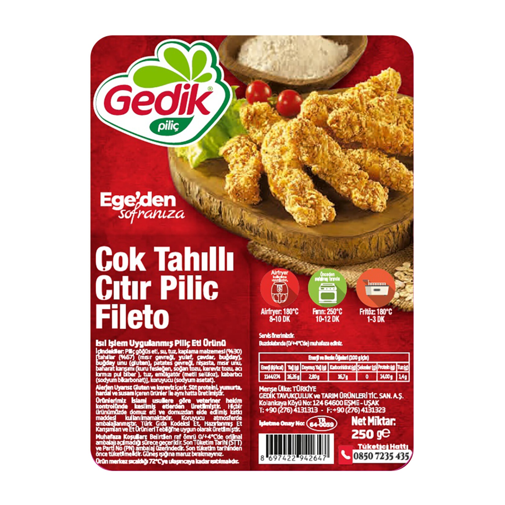 Gedik Çok Tahıllı Çıtır Fileto 250 Gr