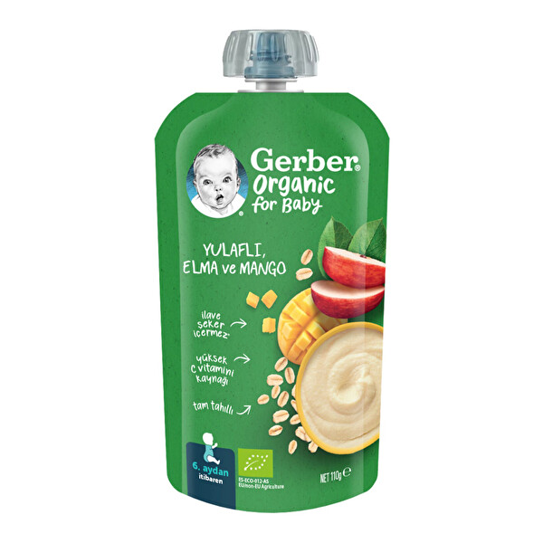 Gerber Organik Yulaflı Elma Mango Püre 110 Gr