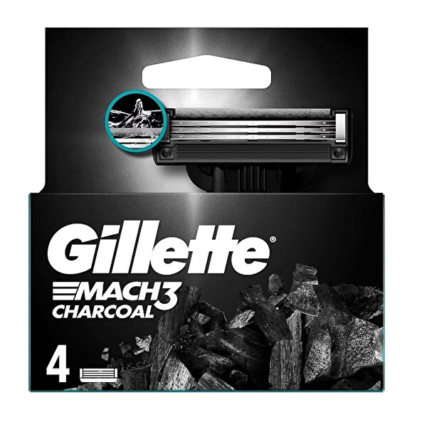 Gillette Mach3 Charcoal Bıçak 4 Adet