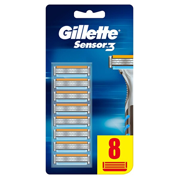 Gillette Sensor 3 Yedek Bıçak 8 Adet