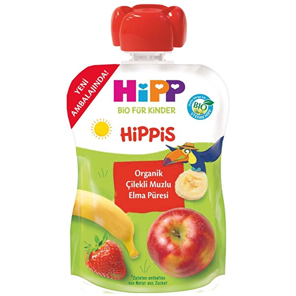 Hipp Org.çilek.muz.elma Püre.100g