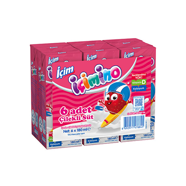 İçim İçimino Süt Çilekli 6x180 Ml