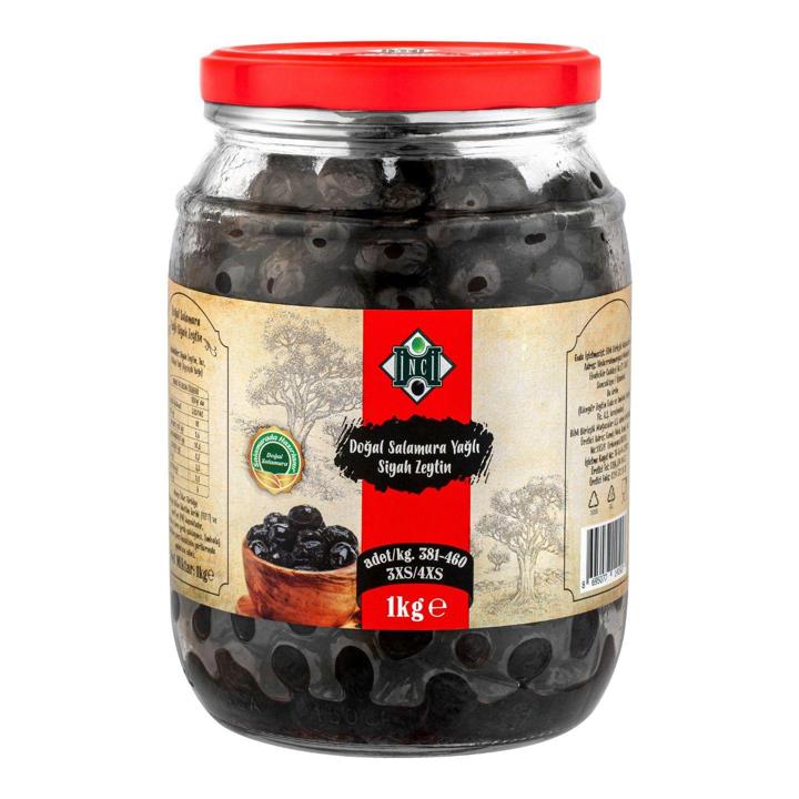 İnci Siyah Zeytin 281-460k Cam 1 Kg