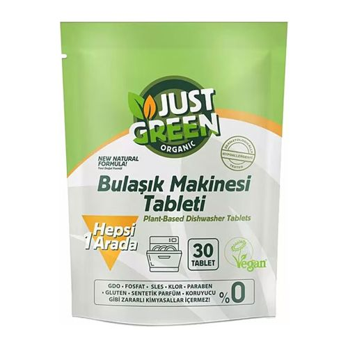 Just Green Organic Bulaşık Makinesi Tableti 30lu 480 Gr