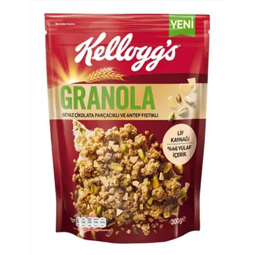 Kellogg's Granola Beyaz Çikolata Ve Antep Fıstıklı 300 Gr