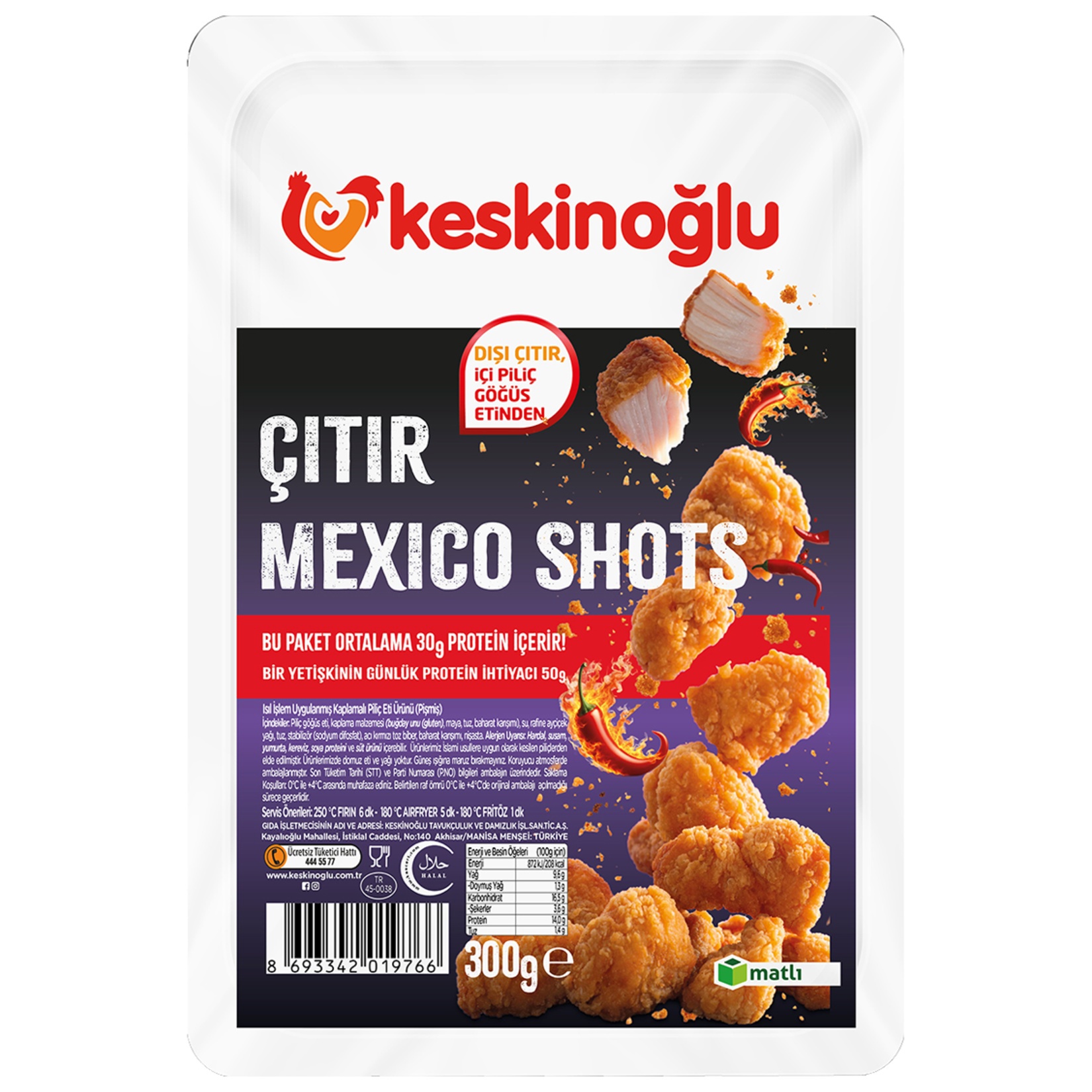 Keskinoğlu Piliç Mexico Shots 300 Gr