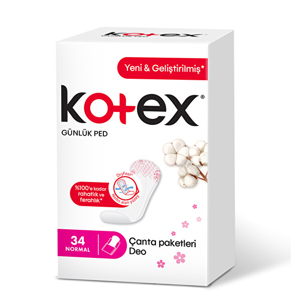 Kotex Günlük Ped İkili Normal 34 Adet