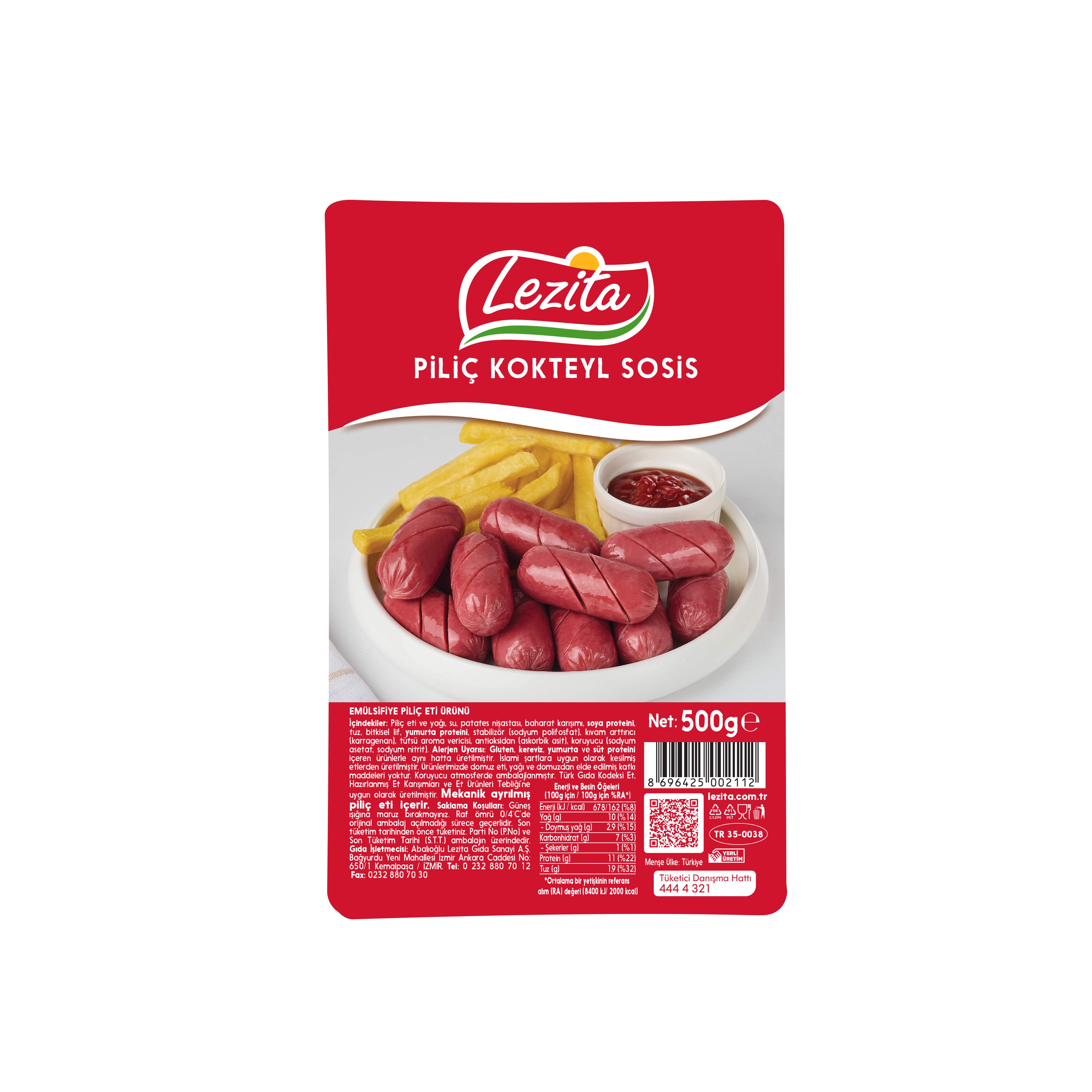 Lezita Piliç Kokteyl Sosis 500 Gr