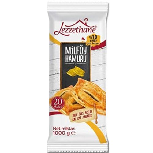 Lezzethane Dondurulmuş Milföy Hamuru 1 KG
