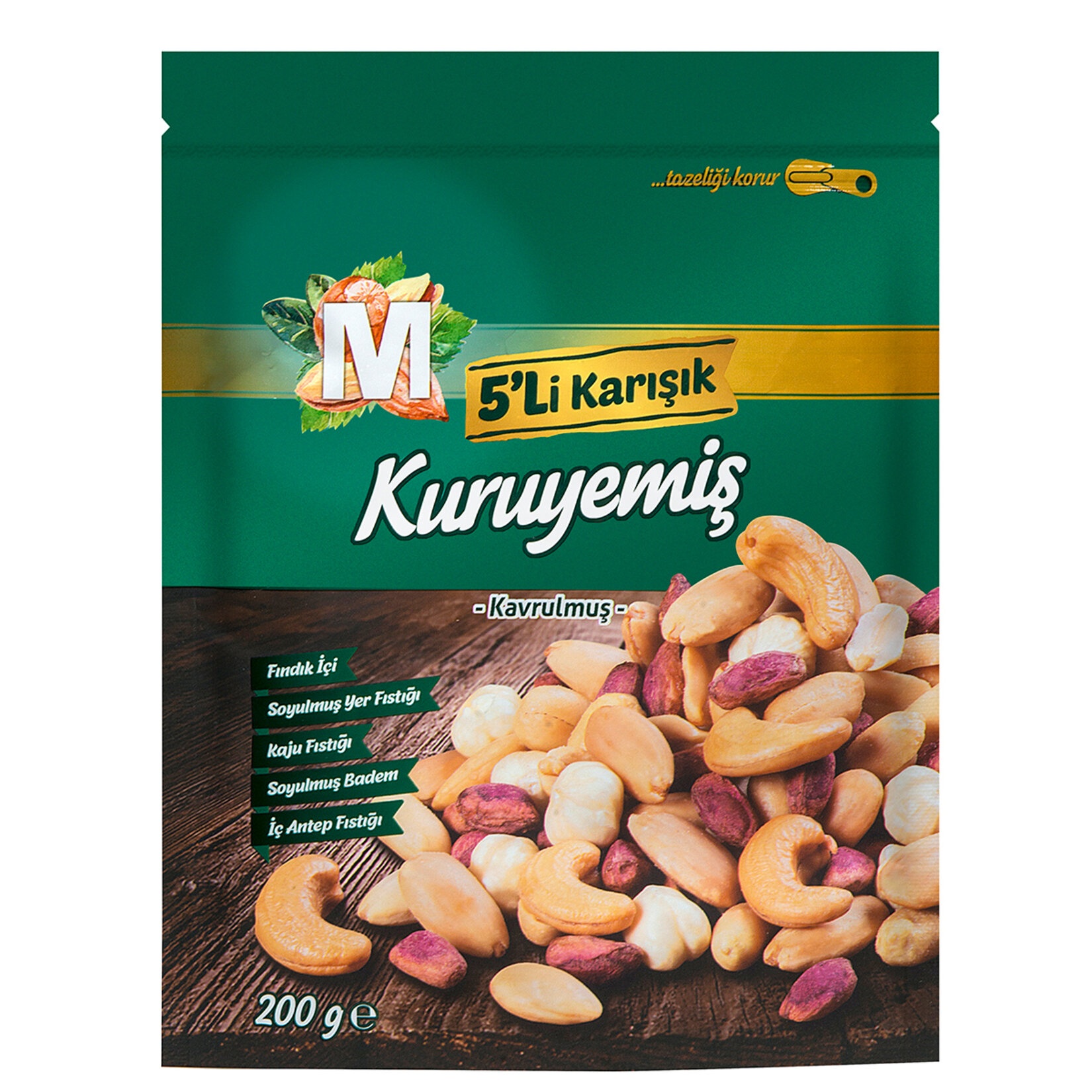 Migros 5li Kavrulmuş Karışık Kuruyemiş 200 Gr