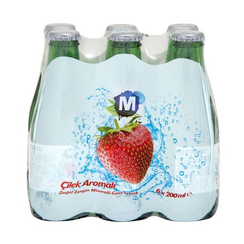 Migros Çilek Aromalı Maden Suyu 6x200 Ml