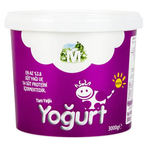 Migros Tam Yağlı Homojenize Yoğurt 3 KG