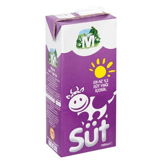 Migros Yağlı UHT Süt 1 Lt