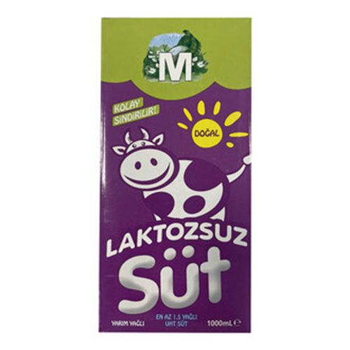 Migros Yarım Yağlı Laktozsuz Uht Süt 1 Lt