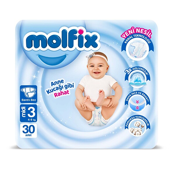 Molfix Eko Paket Midi 3 Numara 30 Adet
