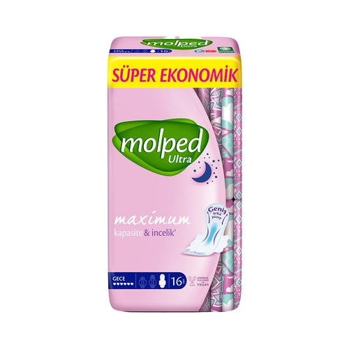 Molped Hijyenik Ped Ultra Gece 16 Adet