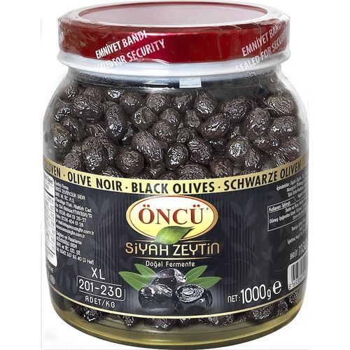 Öncü Doğal Salamura Siyah Zeytin 201-260 Adet 1 KG