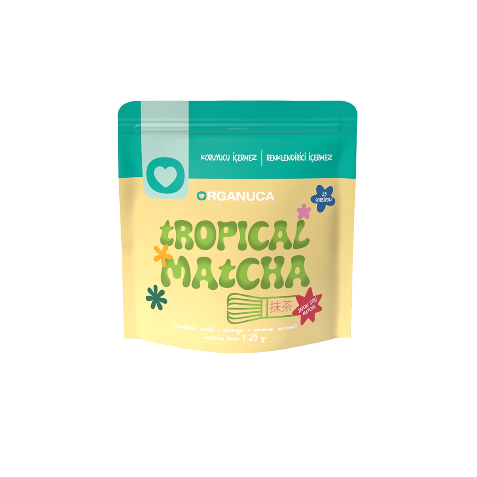 Organuca Hindistan Cevizi Ananas Mango Aromalı Matcha Tozu 25 Gr