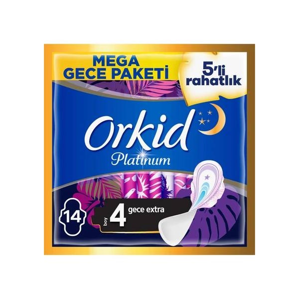 Orkid Platinum Gece Ekstra Plus Hijyenik Ped 14 Adet
