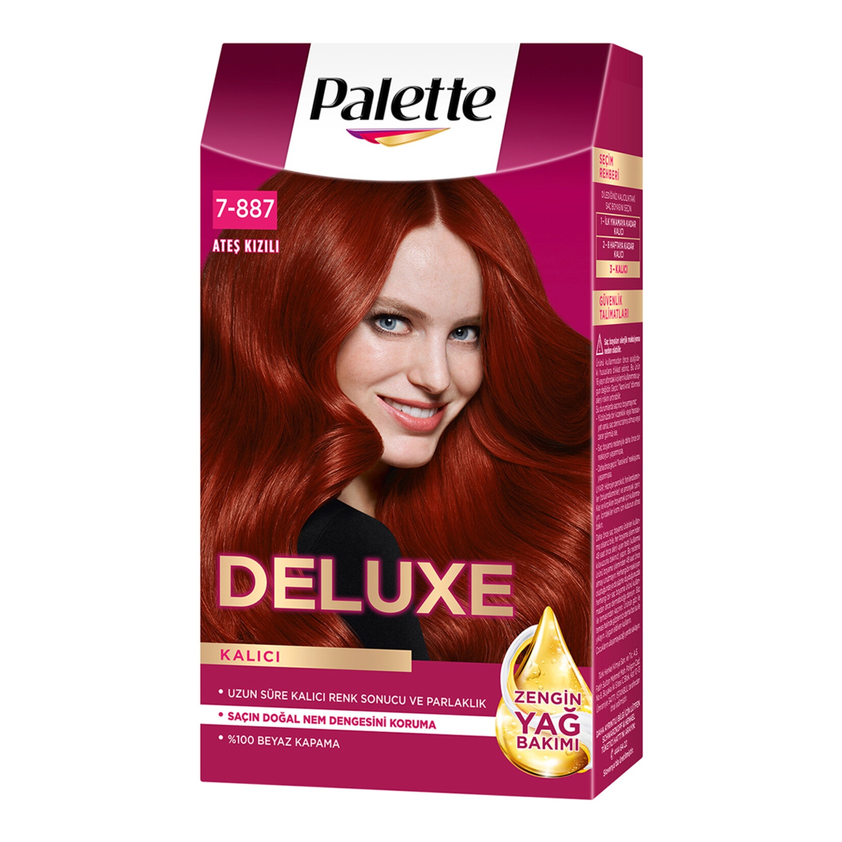 Palette Deluxe Yoğun Renk Saç Boyası 7-887 Ateş Kızılı 115 Ml