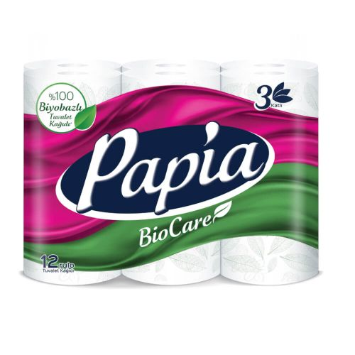 Papia Tuvalet Kağıdı 3 Kat Biocare 12 Adet