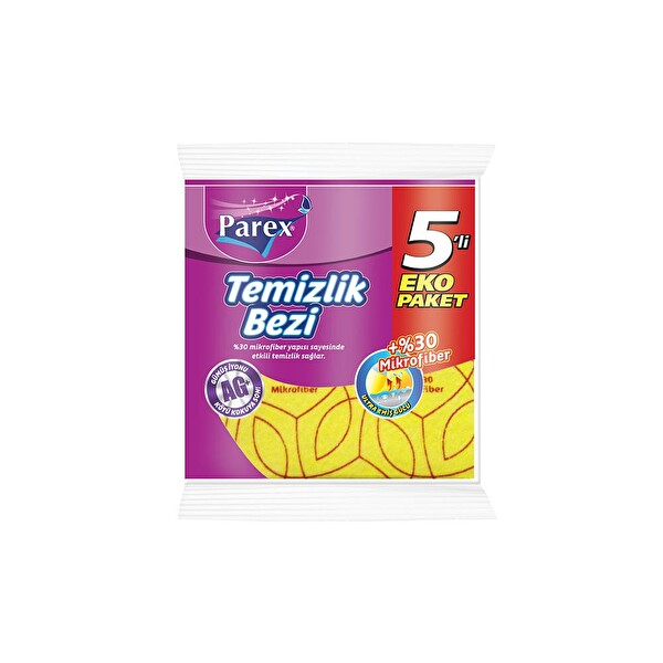 Parex %30 Mikrofiber Sarı Temizlik Bezi 5 Adet
