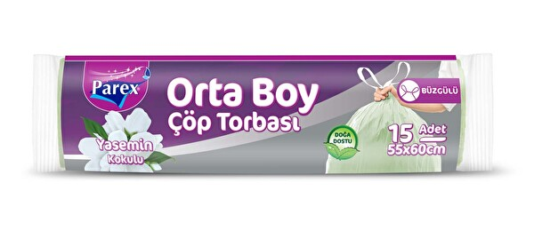 Parex Büzgülü Çöp Torbası Yasemin Kokulu Orta Boy 15 Adet
