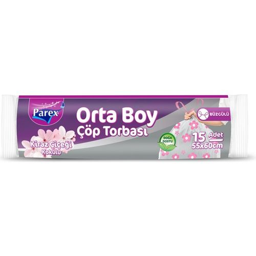 Parex Büzgülü Kiraz Çiçeği Kokulu Çöp Torbası Orta Boy 15 Adet