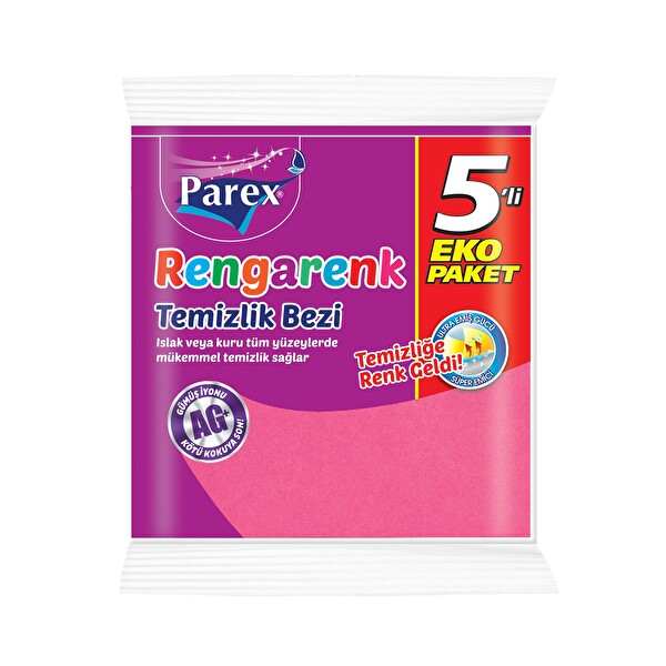 Parex Rengarenk Temizlik Bezi 5 Adet
