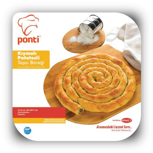 Ponti Dondurulmuş Börek Tepsi Kıymalı Patatesli 800 Gr