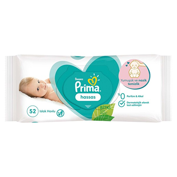 Prima Islak Havlu Sensitive Tekli 52 Adet