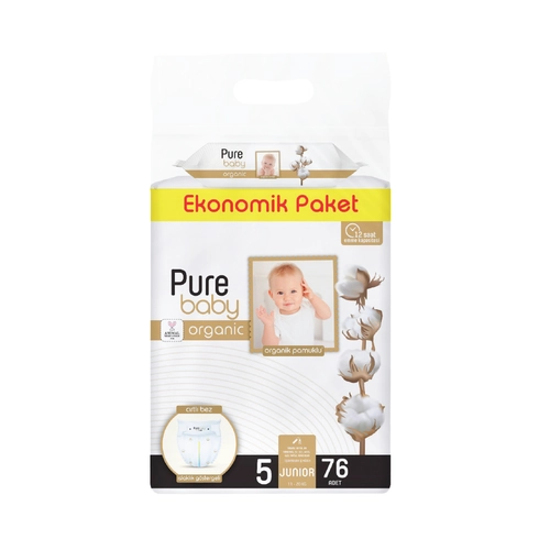 Pure Baby Çocuk Bezi Junior Islak 76 Adet