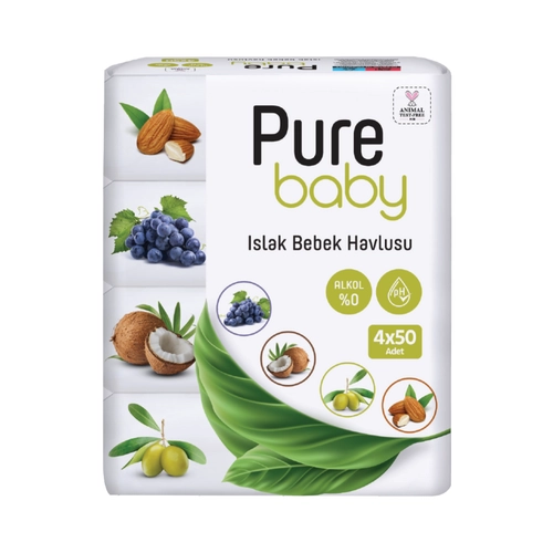 Pure Baby Islak Havlu 4x50 Adet