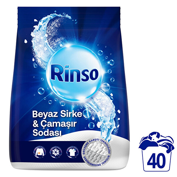 Rinso Beyaz Sirke ve Çamaşır Sodası Beyaz Toz 6000 Gr